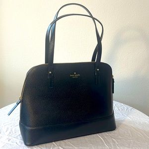 Black leather kate spade over the shoulder bag